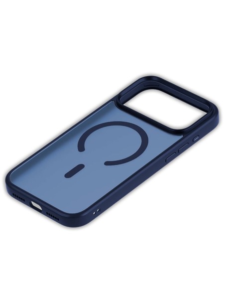 Carcasa magnética TPU iPhone 17 Pro Max translúcida azul marino