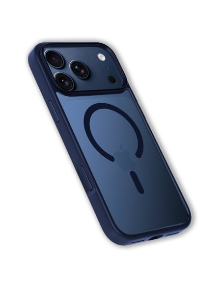 Carcasa magnética TPU iPhone 17 Pro Max translúcida azul marino