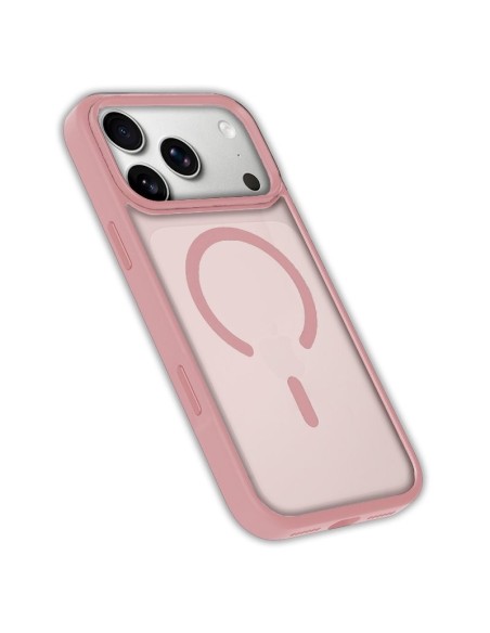 Carcasa magnética TPU iPhone 17 Pro Max translúcida rosa