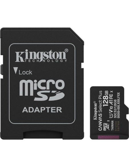 Tarjeta memoria microSD con adaptador 128 GB Kingston 150 MB/s (Clase 10)