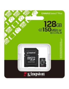 Tarjeta memoria microSD con adaptador 128 GB Kingston 150 MB/s (Clase 10)