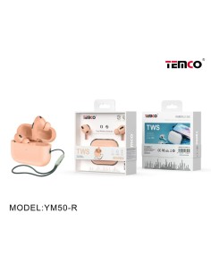 Auriculares bluetooth estéreo TWS Temco YM50 rosa palo (Pink)
