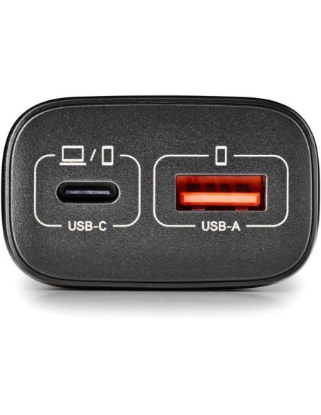 Cargador red universal doble toma tipo C + USB A NGS (45W) GaN negro