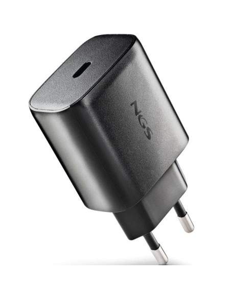 Cargador red universal toma tipo C + cable doble USB C NGS (45W) GaN negro