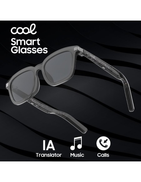 Smart Glasses gafas de sol inteligentes COOL IA unisex negras (Llamadas, Música, Traducción)