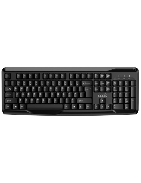 Teclado oficina Inalámbrico PC Kit + Ratón COOL Enter Negro (Español)