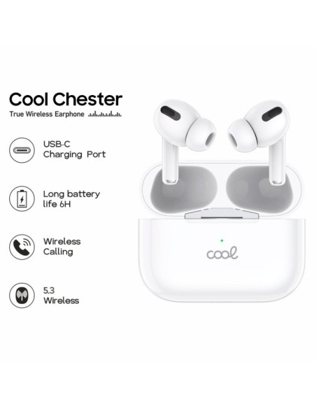 Auriculares Bluetooth estéreo Earbuds COOL Chester blancos