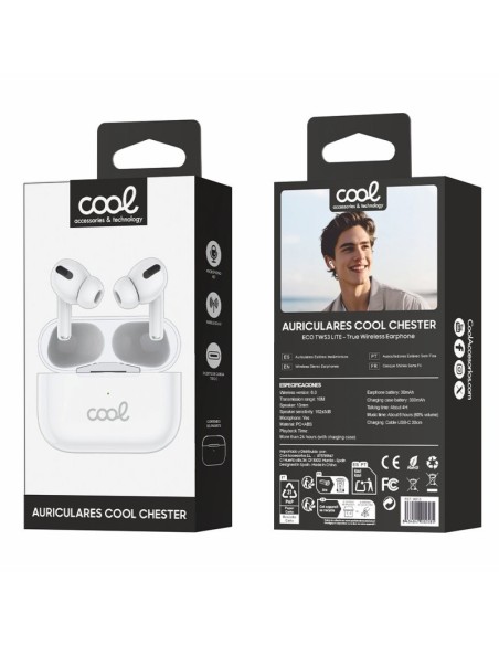 Auriculares Bluetooth estéreo Earbuds COOL Chester blancos