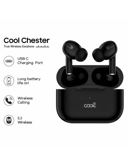 Auriculares Bluetooth estéreo Earbuds COOL Chester negros