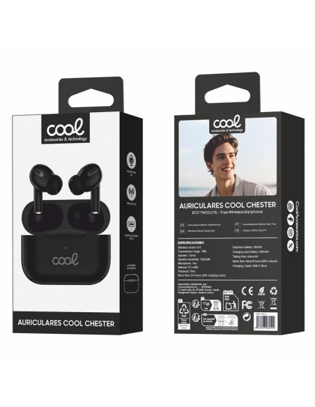 Auriculares Bluetooth estéreo Earbuds COOL Chester negros
