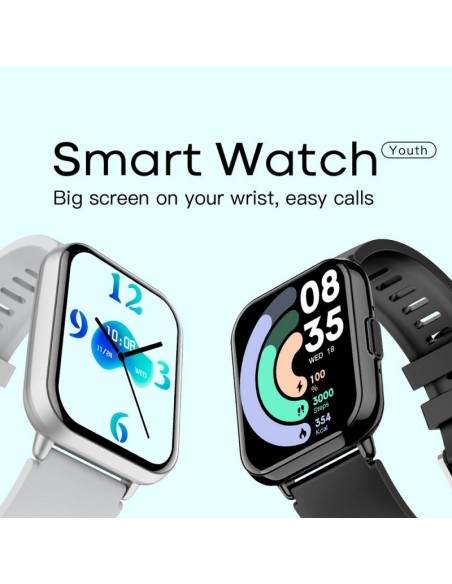 Smartwatch COOL Cascais correa silicona(Llamadas, Salud, Deporte) negro