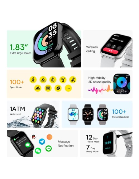 Smartwatch COOL Cascais correa silicona (Llamadas, Salud, Deporte) champagne