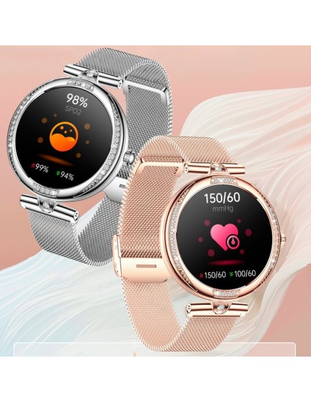 Smartwatch AMOLED COOL Mónaco + 2 Correas (Llamadas, Salud) plateado