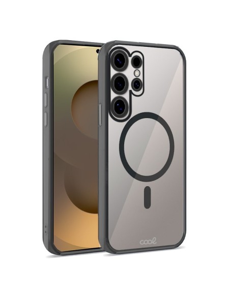 Carcasa magnética transparente TPU Samsung S938 Galaxy S25 Ultra borde negro