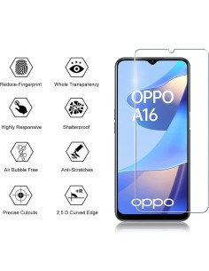 Protector pantalla vidrio templado Oppo A16 / A16s / A54s negro