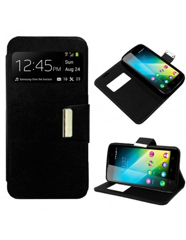 Funda libro soporte TPU Wiko Lenny 2 negra
