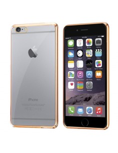 FUNDA TPU TRANSPARENTE BORDE METALIZADO IPHONE 6 / 6S DORADO