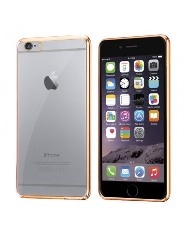 FUNDA TPU TRANSPARENTE BORDE METALIZADO IPHONE 6 / 6S DORADO
