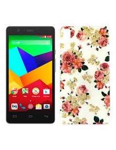 Carcasa TPU BQ Aquaris E5 HD / E5 4G / E5S diseño blanco flores
