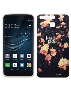 Carcasa TPU Huawei P9 diseño Flores Burn In Down