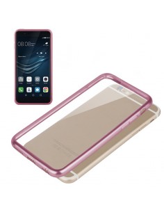 Carcasa TPU Huawei P9 borde metalizado rosa cobre