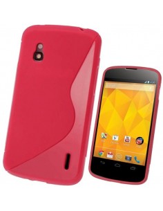 Funda gel TPU ola LG Google Nexus 4 (E960) roja