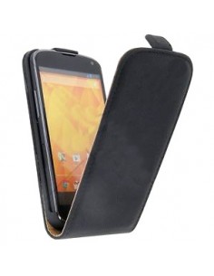 Funda tapa LG Google Nexus 4 (E960) negra + regalo protector pantalla adhesivo