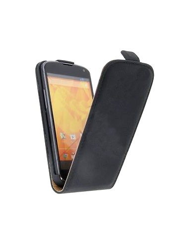 Funda tapa LG Google Nexus 4 (E960) negra + regalo protector pantalla adhesivo