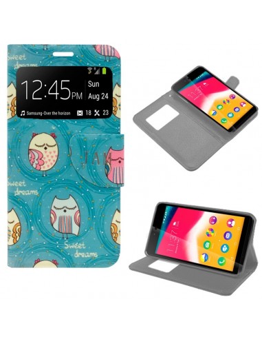 Funda libro soporte TPU Wiko Rainbow Jam diseño búhos