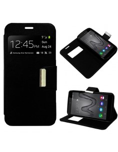 Funda libro soporte TPU Wiko Robby negra