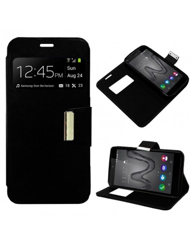 Funda libro soporte TPU Wiko Robby negra