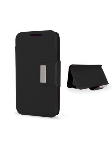 FUNDA LIBRO CARCASA SOPORTE ALCATEL POP C5 NEGRA