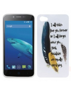 Carcasa TPU ZTE A460 diseño Plumas