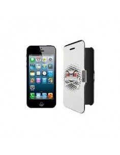 FUNDA LIBRO IMAN DISEÑO IPHONE 5/5S BLANCA Y NEGRA CALAVERA