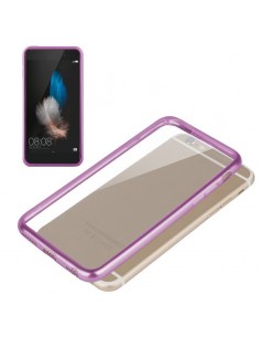 Carcasa TPU Huawei P8 Lite borde metalizado rosa