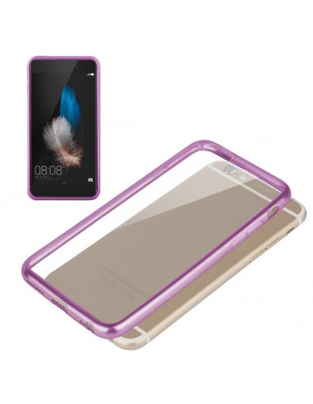 Carcasa TPU Huawei P8 Lite borde metalizado rosa