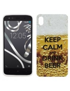 Carcasa TPU BQ Aquaris X5 diseño Keep Calm Cerveza
