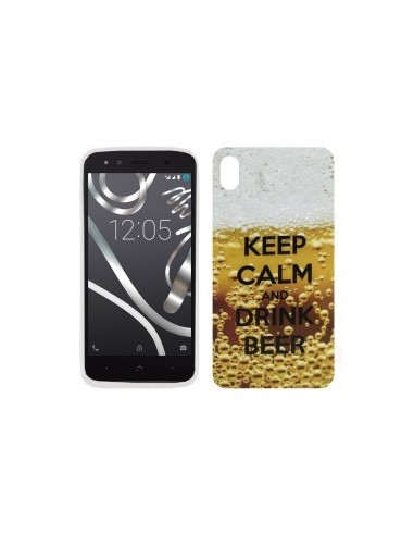 Carcasa TPU BQ Aquaris X5 diseño Keep Calm Cerveza