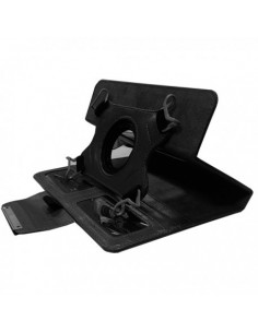 Funda soporte giratorio universal tablets 7'' pulgadas polipiel negra 2