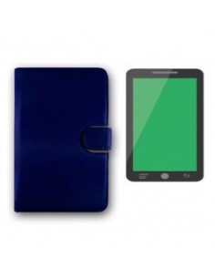Funda soporte universal tablets 7'' pulgadas enganches ajustables azul