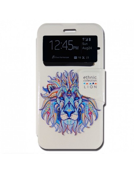 Funda libro soporte TPU Huawei Y3 / Y360 diseño Lion Ethnic Collection