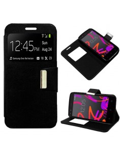 FUNDA LIBRO TPU BQ AQUARIS M4,5 / A4,5 NEGRA
