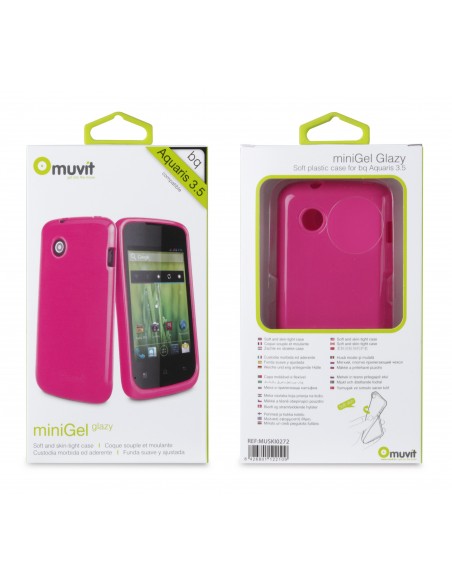Funda gel TPU BQ Aquaris 3,5'' rosa brillante