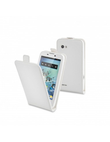 Funda tapa vertical polipiel BQ Aquaris 4,5 blanca