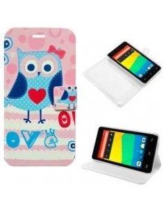 FUNDA LIBRO TPU DISEÑO BQ AQUARIS E4.5 BIRDS