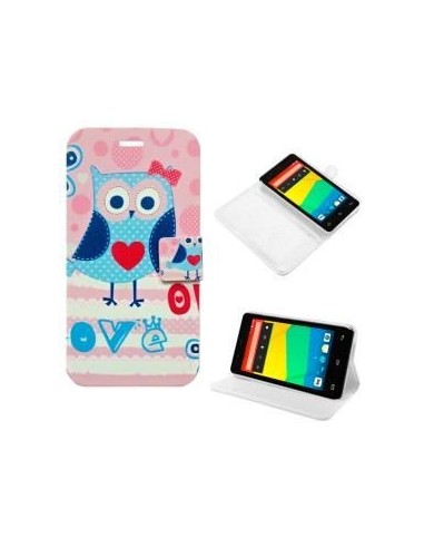 FUNDA LIBRO TPU DISEÑO BQ AQUARIS E4.5 BIRDS