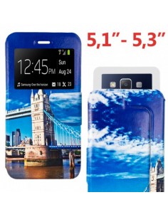 FUNDA LIBRO SILICONA UNIVERSAL SOPORTE DISEÑO 5,1" - 5,3" LONDON BRIDGE