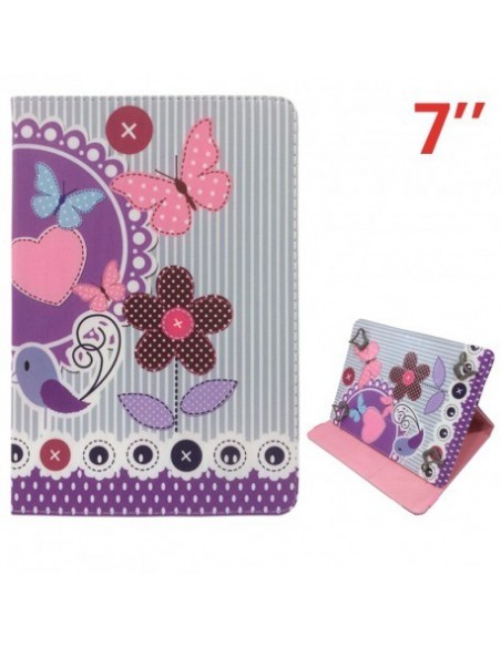 Funda soporte universal tablets 7'' pulgadas diseño Flores
