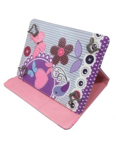 Funda soporte universal tablets 7'' pulgadas diseño Flores 2