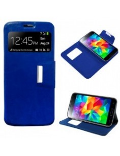 Funda libro soporte Samsung G800 Galaxy S5 Mini azul